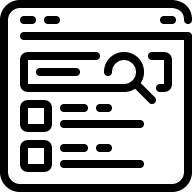 Icon graphic of a search engine for seo