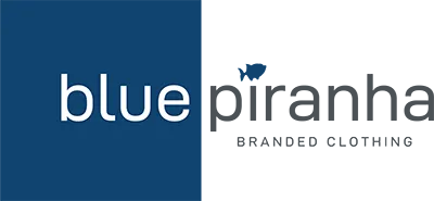 Blue piranha branded clothing logo